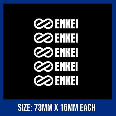 5x ENKEI WHEEL DECALS Stickers - White - JDM Skyline GTR Silvia EVO WRX RX7 • $5.95
