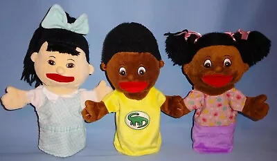 Lakeshore Let's Talk Plush Hand Puppets-African American-Asian-Multicultural-LOT • $29.50