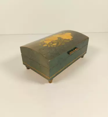 £18.99 • Buy Vintage Sorrento Italian Lacquered Wooden Inlaid Footed Musical Jewellery Box