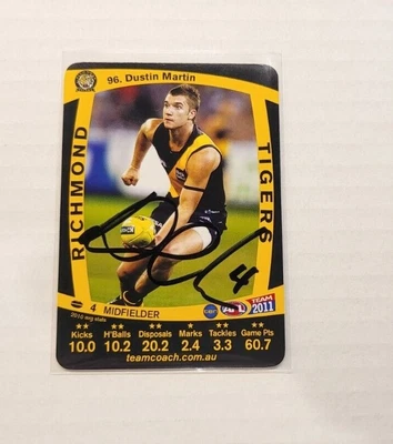 $99.95 • Buy Richmond Tigers - Dustin Martin Signed Afl 2011 Teamcoach Card