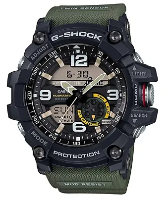 Casio G-Shock Black/Green Twin Sensor Mudmaster GG1000-1A3 GG-1000-1A3 • $359.90