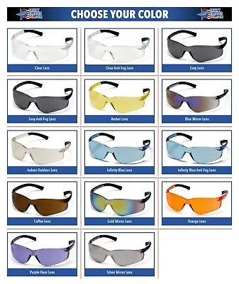 Pyramex Ztek Safety Glasses Work Eyewear Choose Your Lens Color ANSI Z87+ • $7.59