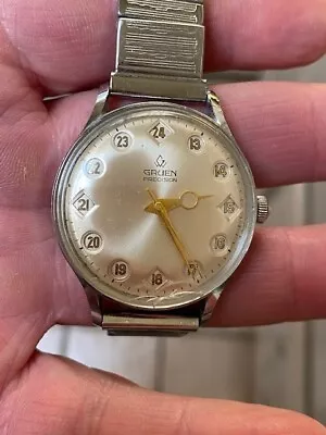 Vintage Gruen Airflight 1960s 24H Jump Dial Watch Estate Piece READ • $82.77