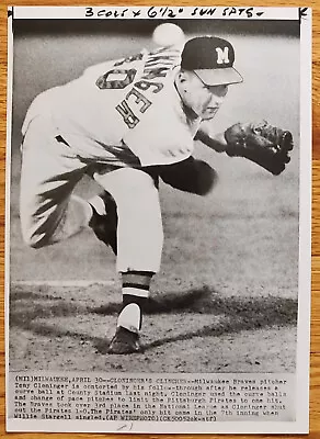 Tony Cloninger Milwaukee Braves Pitcher Press Photo Baseball 1964 • $12.78