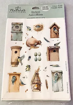 Vintage HALLMARK Marjolein Bastin 4 Sticker Sheets Birdhouse Birds Nest Eggs • $16.99