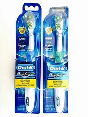 2x ORAL B B1010 One ToothBrush Cross Action Power Dual Clean Duracell Battery • $51.38