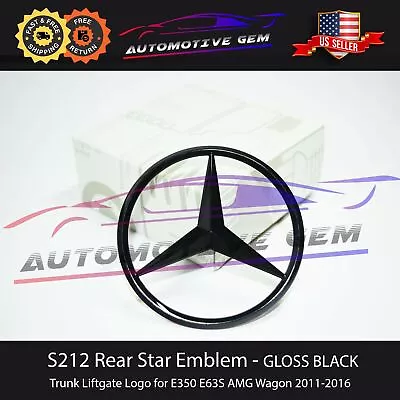 S212 E63 AMG WAGON Trunk Star Emblem GLOSS BLACK Rear Logo Badge Mercedes E350 • $39.99