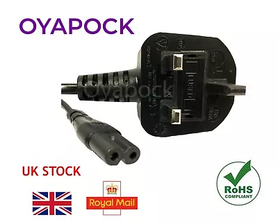 £7.50 • Buy 3m Figure 8 Uk Plug Mains Power Lead Cable Cord Lead Xbox Sky Box Iec C7 Tv