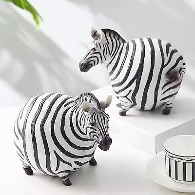 Super Cute Miniature Zebra Ornament Figurine Resin Animal Figure Art Gift • £25.97