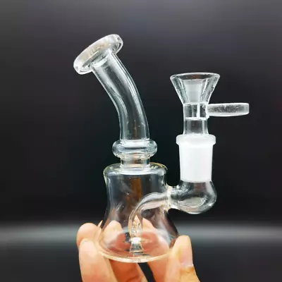 4.5  Clear Glass Hookah Mini Bubbler Classic Beaker Hand Pipes Bong Water Pipe • $13.99