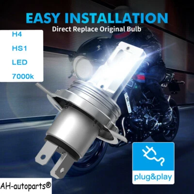 H4 HS1 9003 LED Headlight Globe Hi/Low Beam 6500K-7000K 15W Bulb For Motorcycle • $25.64