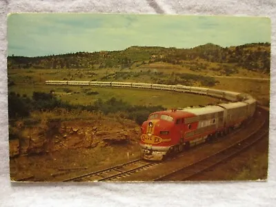 Trains - Raton Pass NM Santa Fe Super Chief 304 Passenger Cars Chrome Postcard • $2.99