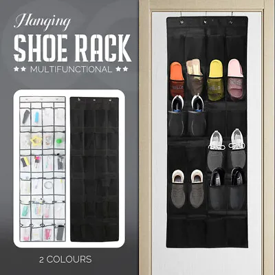 $13.95 • Buy 24 Pockets Hanging Shoe Storage Over The Door Shoe Organizer Shoe Rack Holder