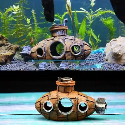 Resin Submarine Ornaments Fish Shrimp Shelter Cave Aquarium Fish Tank Decor • $13.16