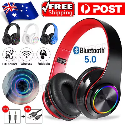 Wireless Headphones Bluetooth Noise Cancelling Stereo Earphones Over Ear Headset • $17.95