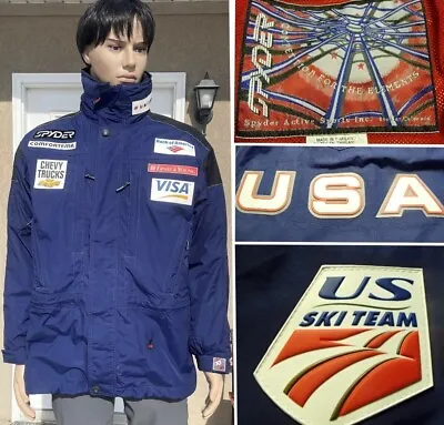 Vtg 90s SPYDER US SKI TEAM Jacket Zip In Fleece Liner TEAM USA Waterproof Mens S • $149.40