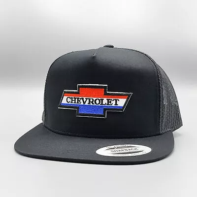 Chevrolet Hat Chevy Vintage Trucker Hat Bowtie Patch On Yupoong 6006 Snapback • $38