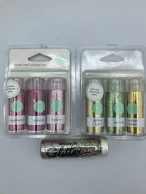 Martha Stewart Glitter  6-.37 Oz Bottles Red Green Retired Specialty Glitter • $15.99