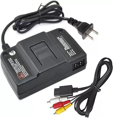 AC Adapter Power Supply &AV Cable Cord For Nintendo 64 N64 Bundle Lot Brand New • $12.48