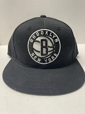 Brooklyn Nets New Mitchell & Ness Core Black White Snapback Hat Cap NBA • $12.71