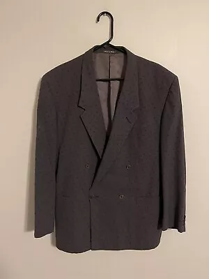 Vintage Gianni Versace Italy Gray Geometric Suit Jacket Coat Blazer - Men's 44R • $154.99