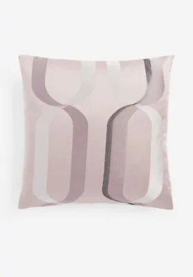 NEXT Next Mauve Pink Jacquard Geometric Square Cushion Size 43x43cm BNWT • £15.99