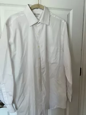Van Heusen Lux Sateen White Long Sleeve Dress Shirt Men 32/33 15 1/2 • $7