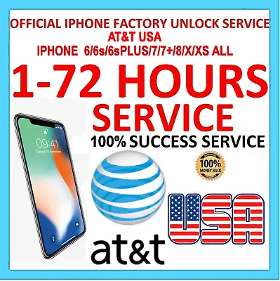 FAST FACTORY UNLOCK SERVICE CODE AT&T ATT Apple IPhone 6/6s/6sPLUS/7/7+/8/X/XS • $1.25