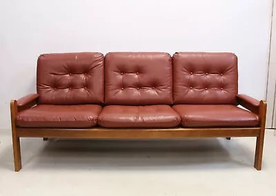 £395 • Buy Vintage Teak Framed 3 Seater Sofa In Swedish Danish Style