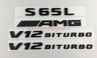 S65L AMG V12 BITURBO Trunk Emblem Badge Sticker For Mercedes Benz Matte Black • $41.99