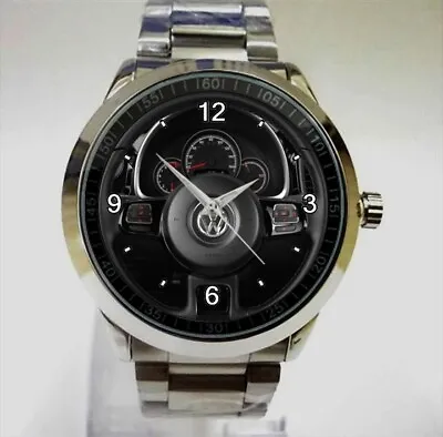 Hot 2019 Volkswagen Beetle Convertible S Steering Wheel Sport Metal Watch • $24.99