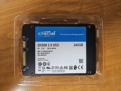 Crucial 240GB BX500 2.5  SATA SSD Drive - CT240BX500SSD1 • £14.99