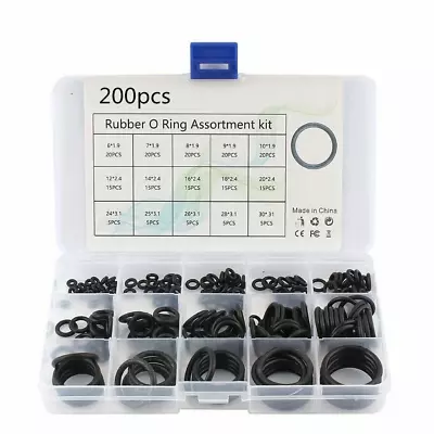 200PCS O-Ring Gasket Kit Rubber Washer Seals Assortment Set Electrical Gasket & • £6.69