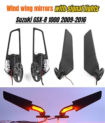 Motorcycle LED Turn Signal Lights Wind Wing Mirror For Suzuki 2009-2016 GSXR1000 • $45.50