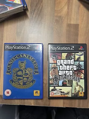 Playstation 2 Grand Theft Auto San Andreas  + Canis Canem Edit Game Bundle • £19.99