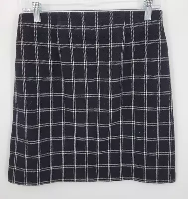 J Jill Skirt Womens XS Black White Plaid Knit Casual Stretch • $14.35