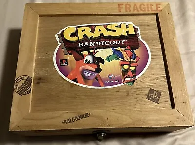 Vintage Crash Bandicoot 1 PS1 Playstation 1 Press Kit Wooden BOX Exclusive 1996! • $799.99