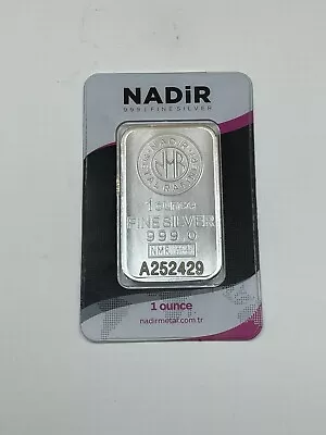 Silver 1 Oz. Nadir Metal Silver Bar .999 Fine Silver In Assay • $27