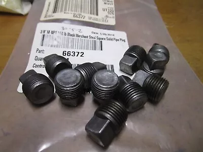 3/8  M-NPT 150 Lb Black Merchant Steel Square Solid Pipe Plug QTY 11 • $15