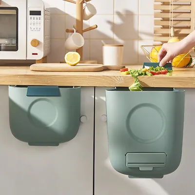 13L Wall Mounted Folding Waste Bin Kitchen Cabinet Door Hanging Trash Can Bin  • £12.59