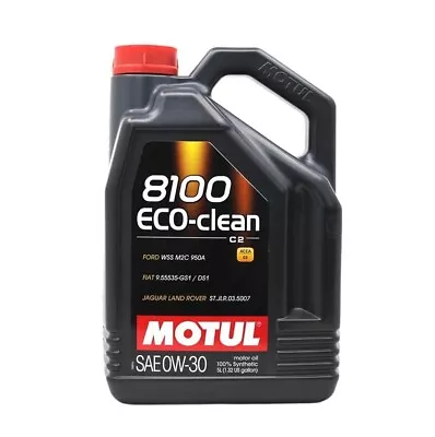 Motul 8100 Eco-Clean SAE 0W-30 Synthetic Motor Oil 5 Liters 102889 • $54.95