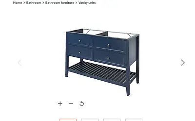 B&Q GoodHome Perma Satin Blue Bathroom Cabinet W1200 H806mm • £219