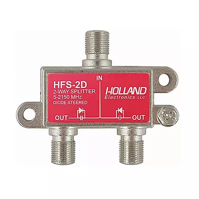 Holland HFS-2D 2-Way Coax Splitter Dish Network Approved Hopper & Joey - New • $7.95