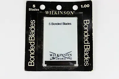 Vintage Wilkinson Sword - 5 Bonded Razor Blades Made In England - NOS Sealed NEW • $24.96