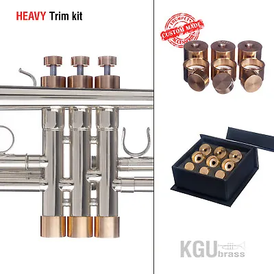 Trumpet Trim Kit KGUBrass. HEAVY Caps. Raw Brass. TKHR100 ** Custom Parts ** • $107.99