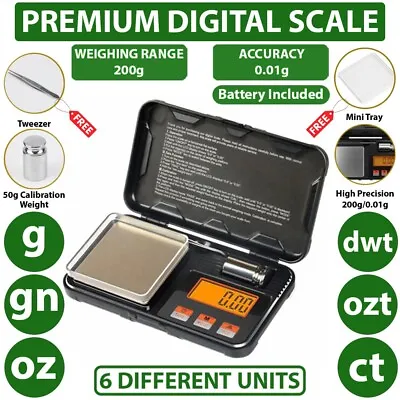 Digital Pocket Scale Jewelry Mini Scale 0.01g Rugged Scale Gram Herb Karat Gold • $17.99