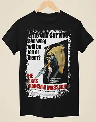 The Texas Chainsaw Massacre - Movie Poster Inspired Unisex Black T-Shirt • £14.99