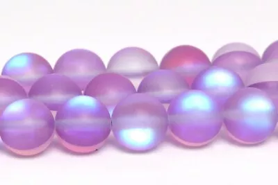 Matte Violet Mystic Aura Quartz Round Loose Beads 6/8/10/12MM • $5.29