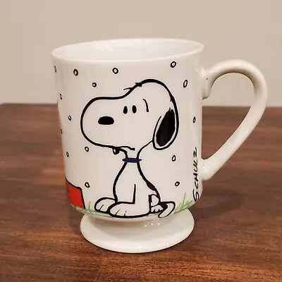 VTG Snoopy Peanuts Pedestal Mug I Hate It When It Snows On My French Toast C1958 • $13.50