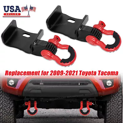 Front Demon Tow Mount Hook Bracket + D-Ring Shackles For 2009-2020 Toyota Tacoma • $38.99